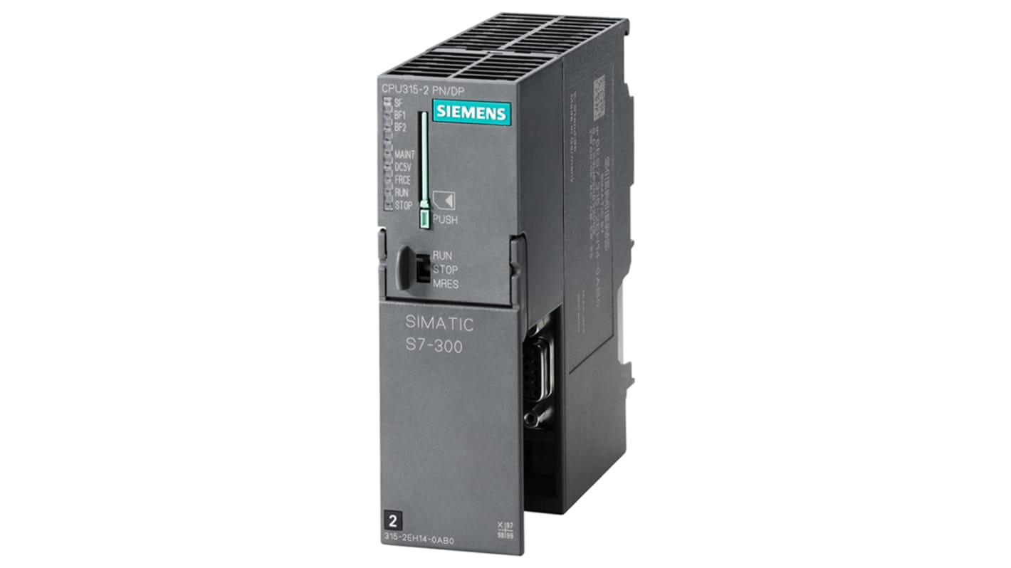 Siemens SIMATIC S7-300 Series PLC CPU for Use with SIMATIC S7-300 Series, 24 V Supply