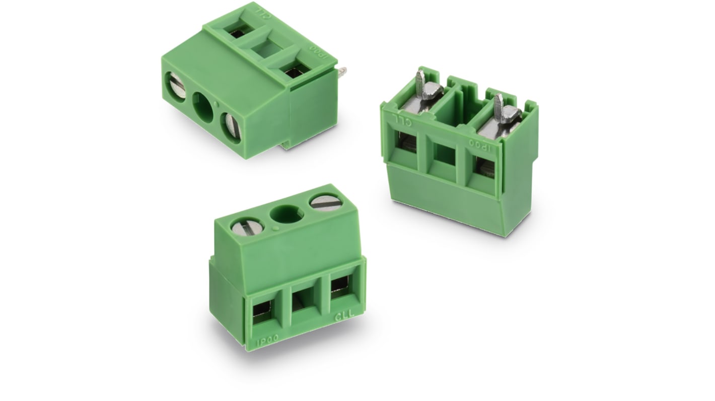Wurth Elektronik 2166 Series PCB Terminal Block, 2-Contact, 10.16mm Pitch, Through Hole Mount, 1-Row, Solder Termination