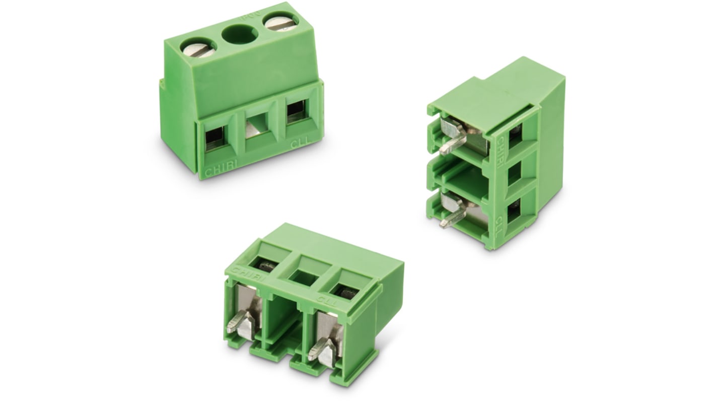 Wurth Elektronik 2168 基板用端子台, 14A, 1.6 kV 、 3 kV 、 300 V ac 、 750 V ac, 1列, 1極