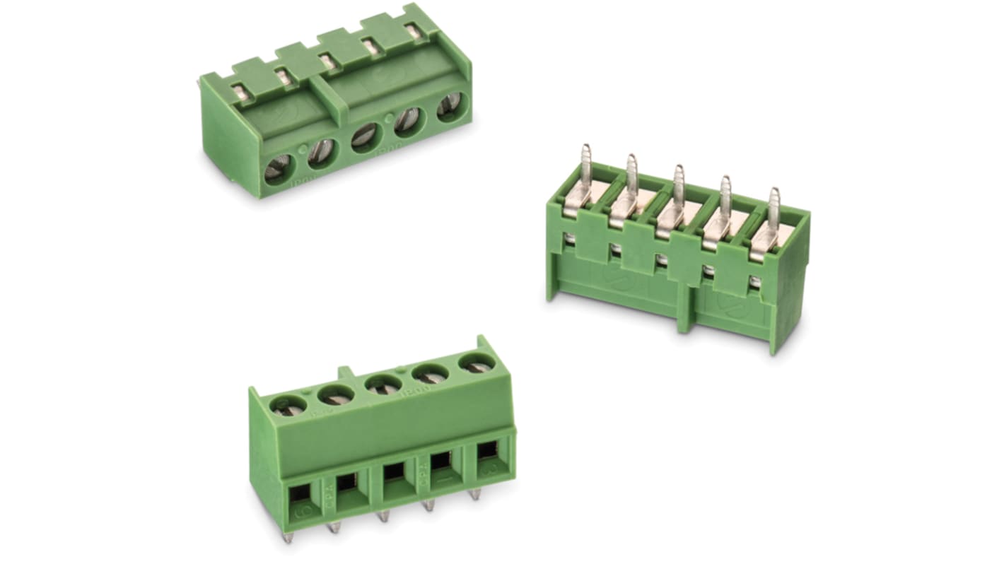 Wurth Elektronik 2433 Series PCB Terminal Block, 6-Contact, 3.81mm Pitch, PCB Mount, 1-Row, Solder Termination