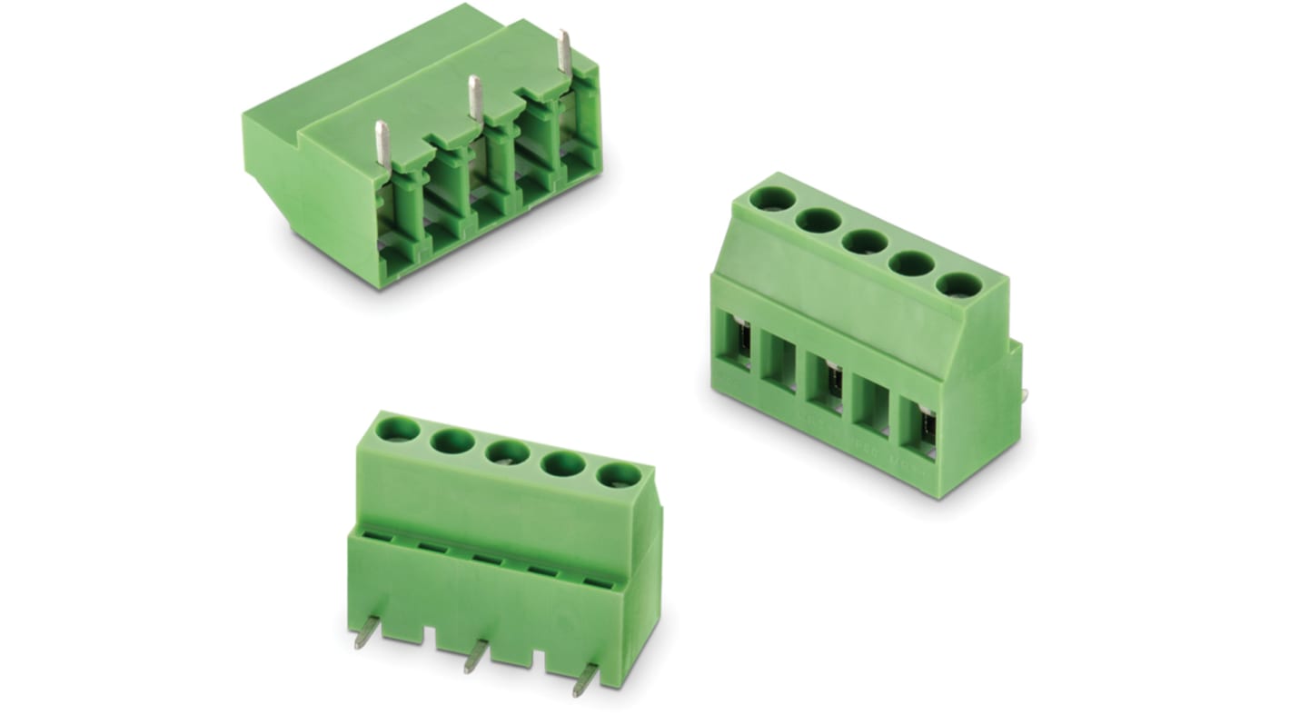 Wurth Elektronik 2448 Series PCB Terminal Block, 3-Contact, 10mm Pitch, PCB Mount, 1-Row, Solder Termination