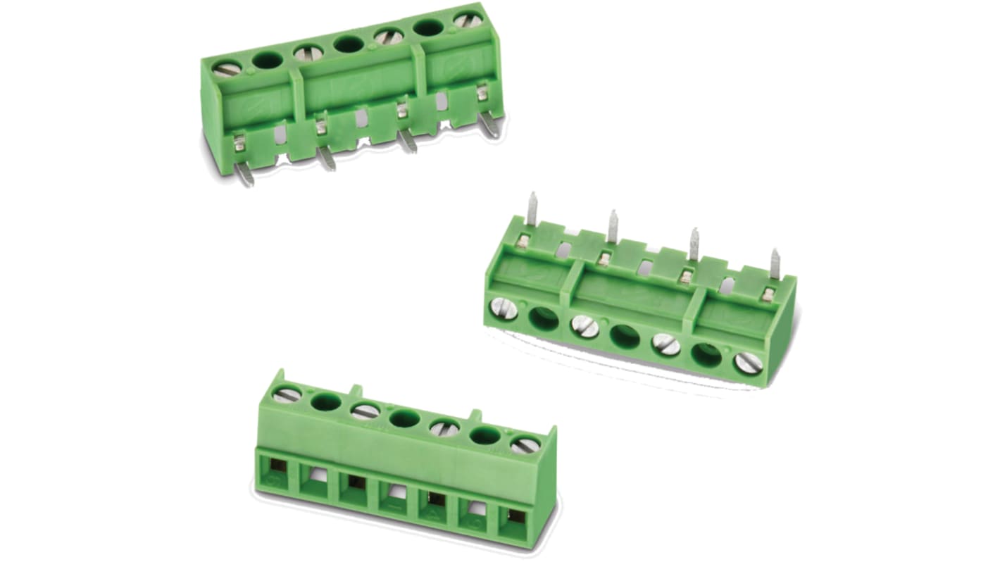 Wurth Elektronik 2434 基板用端子台, 10A, 1.6 kV 、 2.5 kV 、 300 V ac 、 450 V ac, 7.62mmピッチ, 1列, 6極