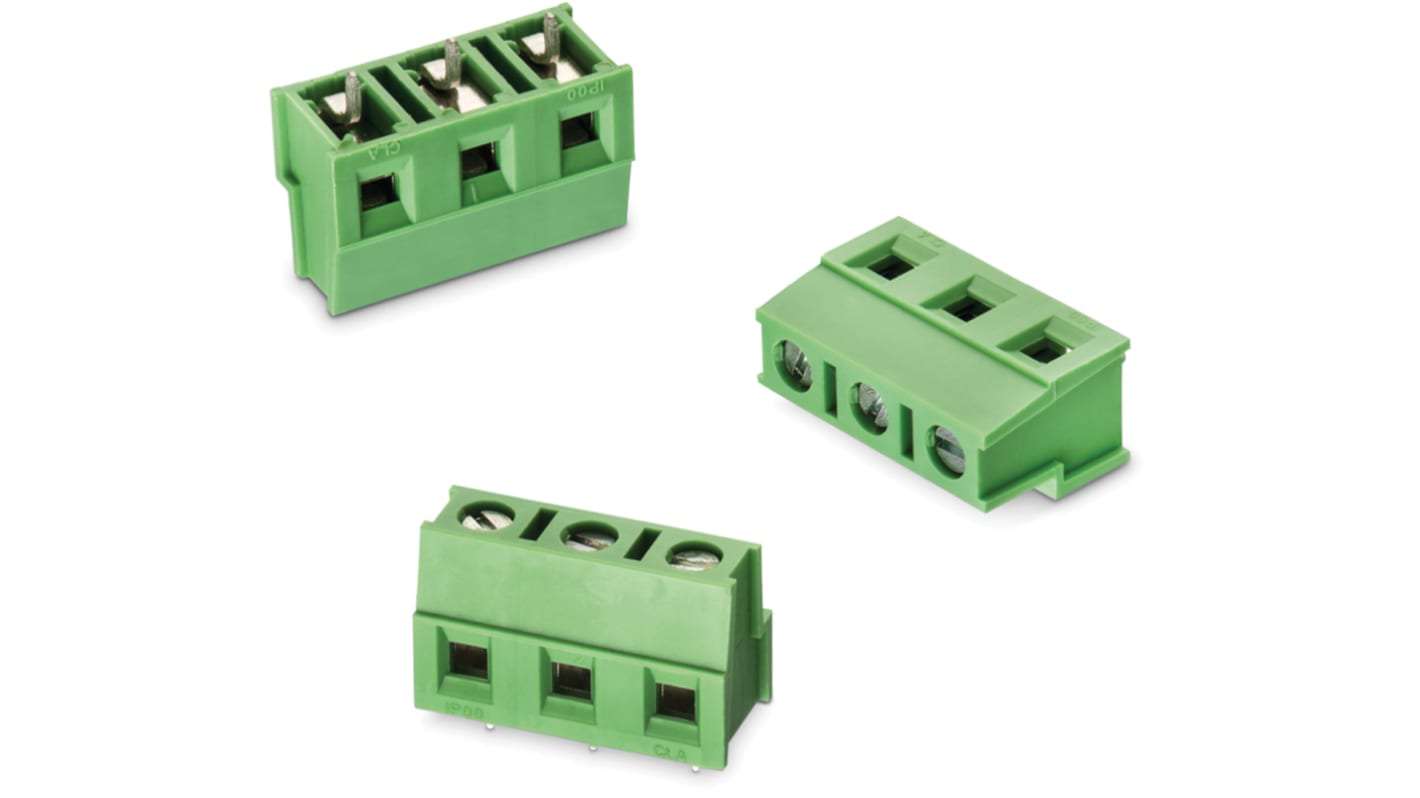 Wurth Elektronik 2429 Series PCB Terminal Block, 4-Contact, 7.5mm Pitch, PCB Mount, 1-Row, Solder Termination