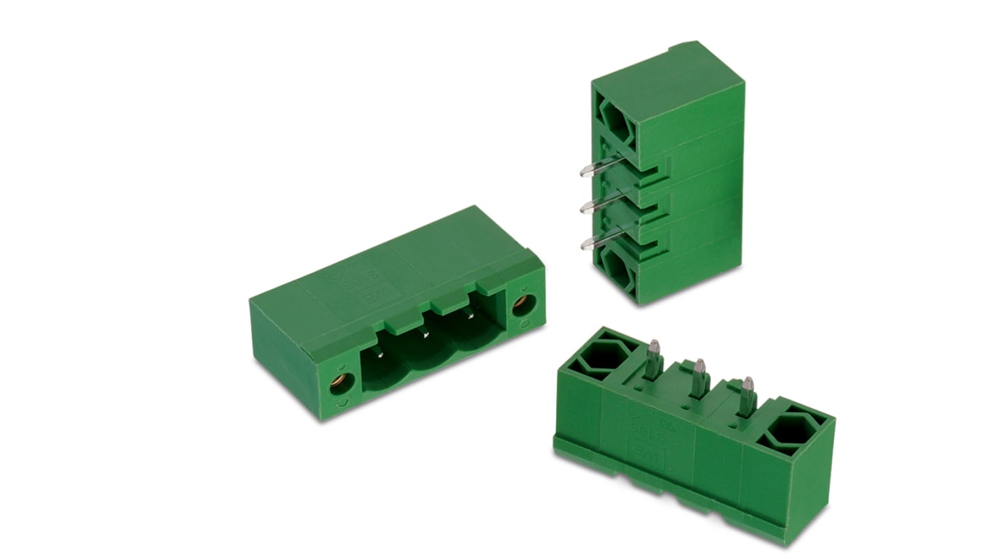 Wurth Elektronik, 5.08mm Pitch, WR-TBL, 2 Way, , Pluggable Terminal Block, Header, PCB Mount, Solder Termination,