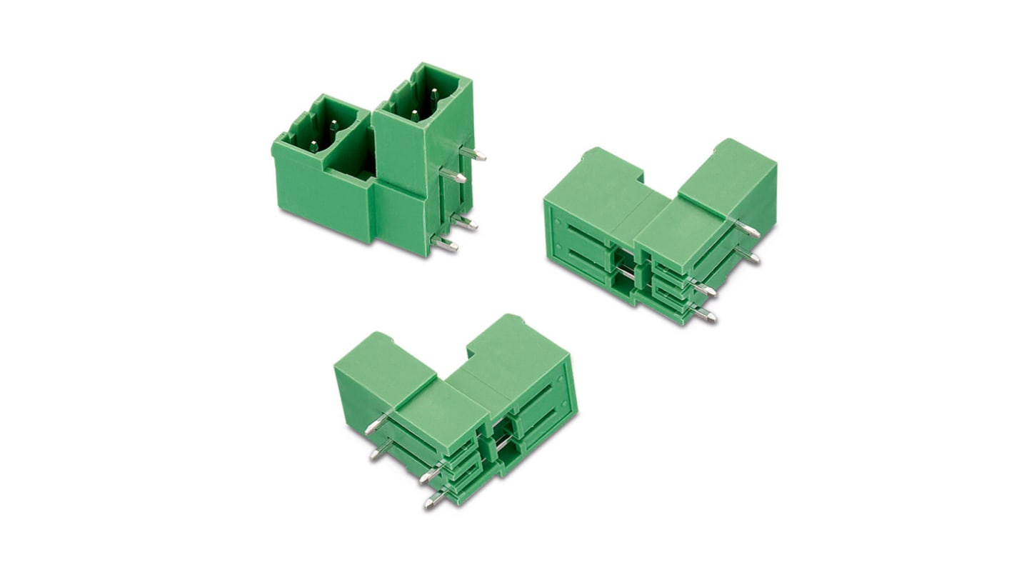 Wurth Elektronik 4p插拔式接线端子 直向排针, 5.08mm间距, 10.0A, 300.0 v, PCB安装, 焊接端接, WR-TBL系列