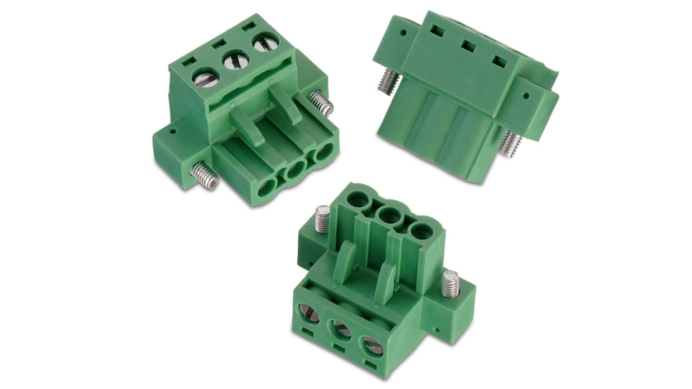 Wurth Elektronik 基板用端子台, 3435シリーズ, 5mmピッチ , 1列, 2極, 緑