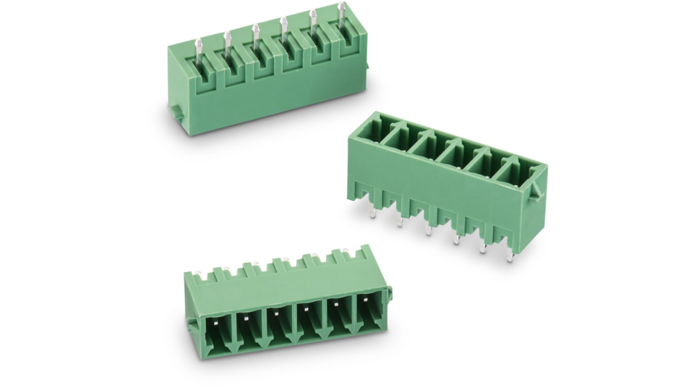 Wurth Elektronik, 3.81mm Pitch, 3053, 7 Way, Vertical, Pluggable Terminal Block, Header, Through Hole, Solder