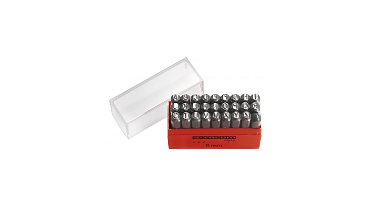 Facom 5mm x 27 Piece Engraving Punch Set, (Letters: A → Z, Centre punch)