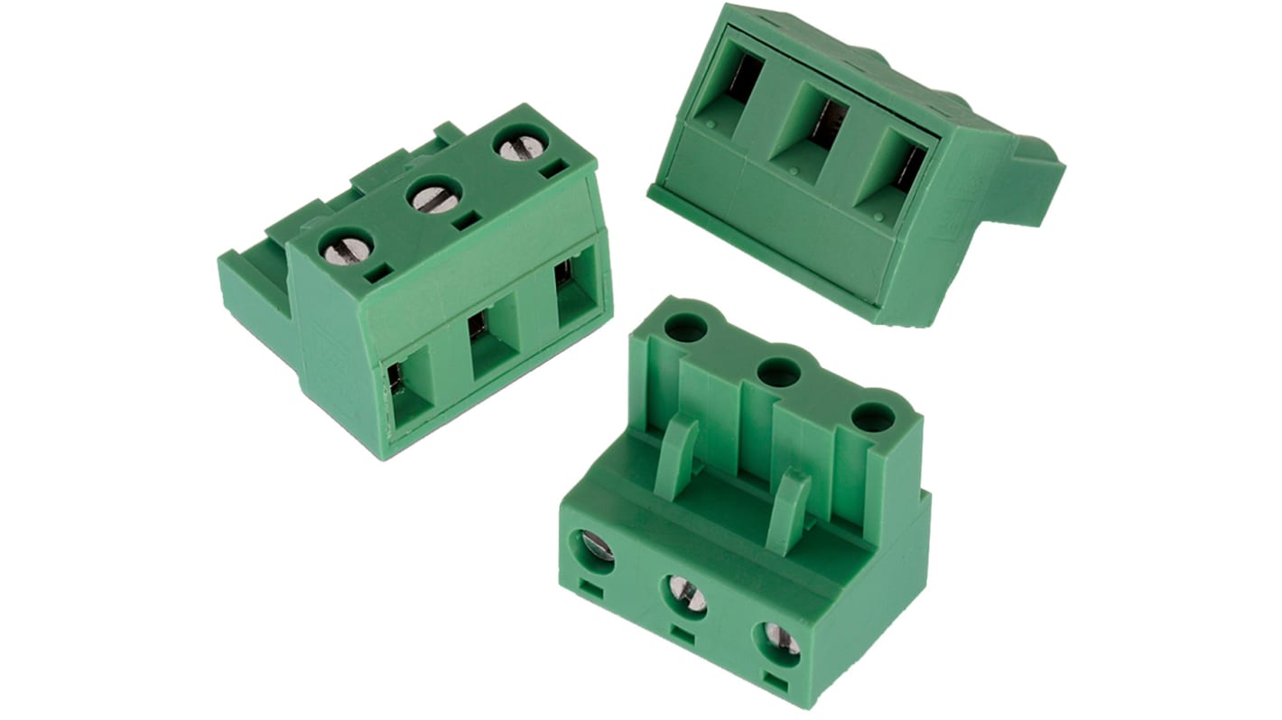 Wurth Elektronik 基板用端子台, 3514シリーズ, 7.62mmピッチ , 1列, 7極, 緑