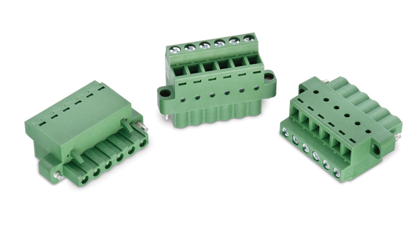 Wurth Elektronik, 5.08mm Pitch, 374B, 7 Way, Vertical, Pluggable Terminal Block, Plug, PCB Mount, Solder Termination,