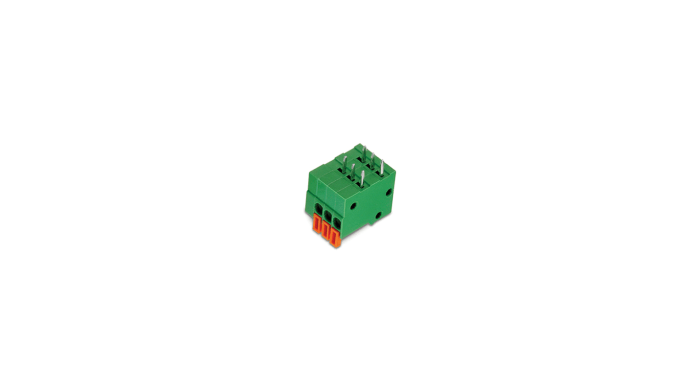 Wurth Elektronik 基板用端子台, 4029シリーズ, 2.54mmピッチ , 1列, 3極, 緑