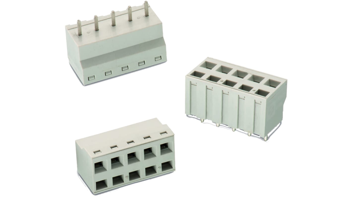 Wurth Elektronik 4165 Series PCB Terminal Block, 4-Contact, 5.08mm Pitch, Through Hole Mount, 1-Row, Solder Termination