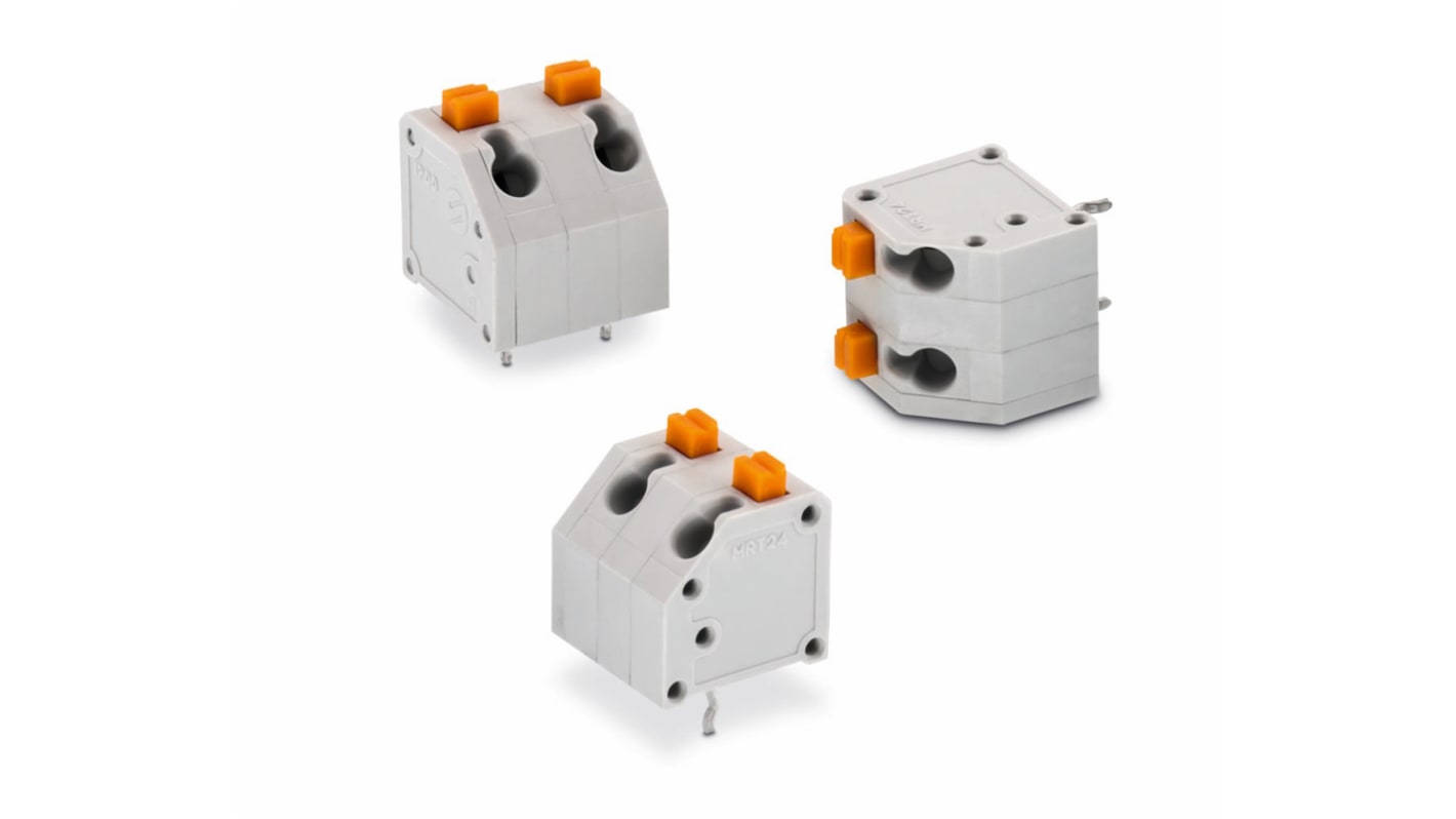 Wurth Elektronik 4182 Series PCB Terminal Block, 2-Contact, 7mm Pitch, Through Hole Mount, 1-Row, Solder Termination
