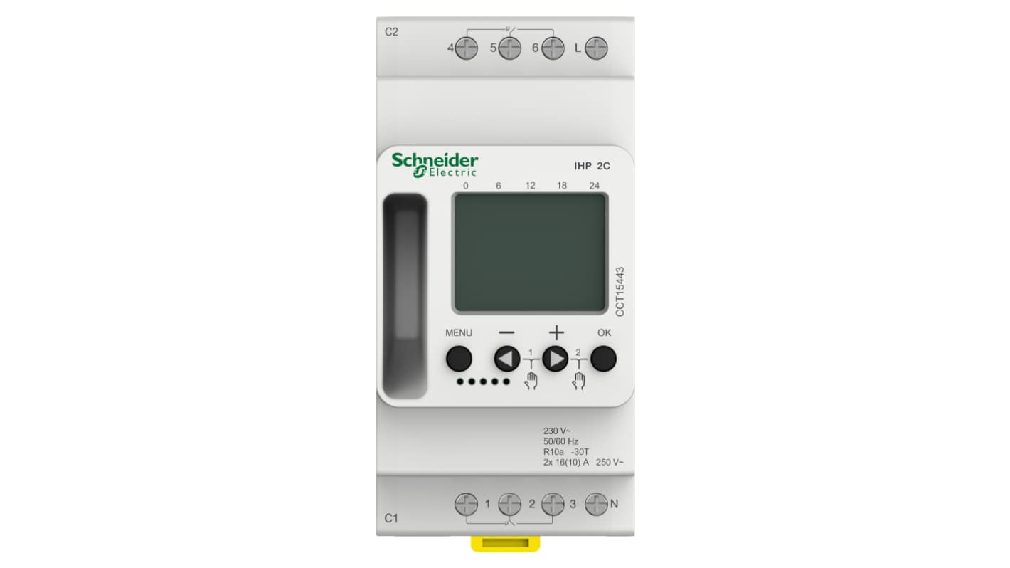 Schneider Electric Digital DIN Rail Time Switch 230 V ac, 2-Channel