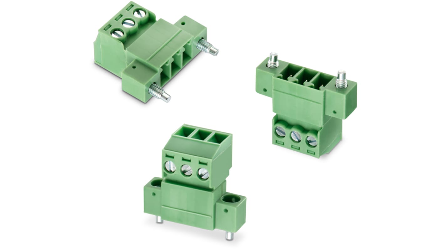 Wurth Elektronik, 3.81mm Pitch, 3493, 3 Way, Vertical, Pluggable Terminal Block, Inverted Plug, Cable Mount, Solder