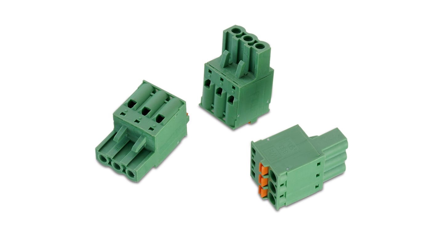 Wurth Elektronik, 5.08mm Pitch, 353, 22 Way, Vertical, Pluggable Terminal Block, Plug, Cable Mount, Solder Termination,