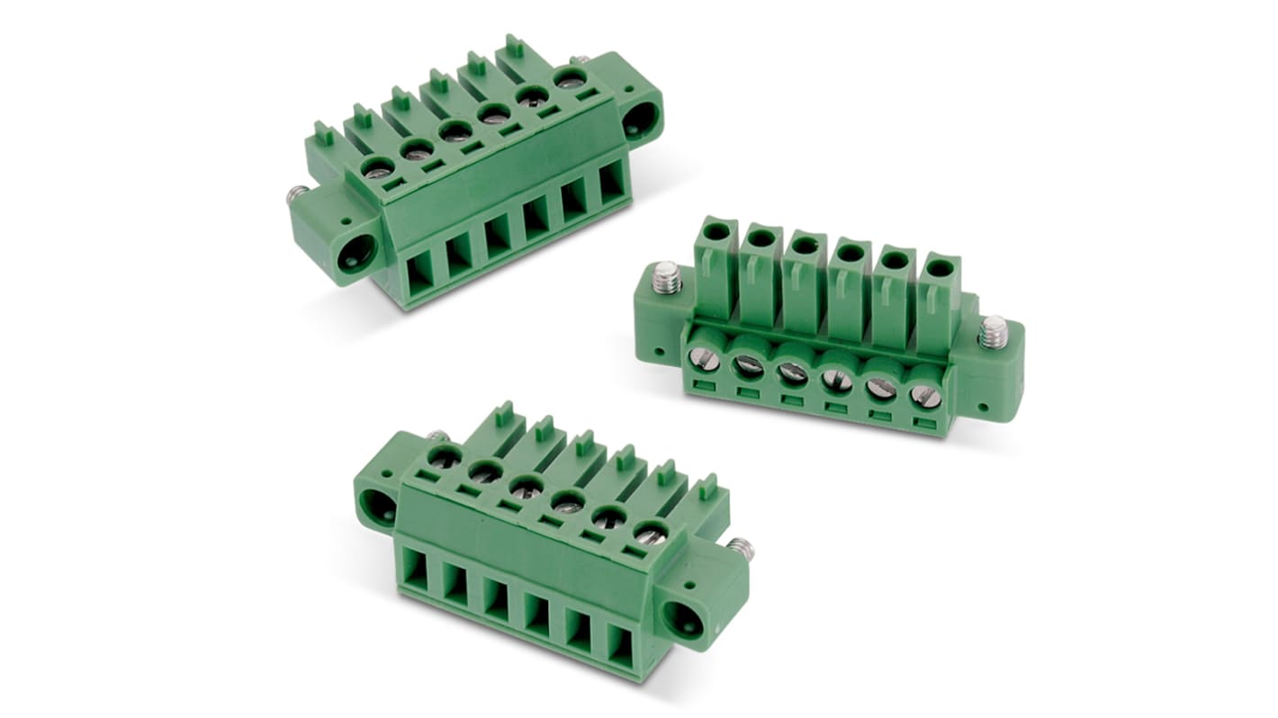 Wurth Elektronik, 3.81mm Pitch, 3643, 5 Way, Vertical, Pluggable Terminal Block, Plug, Cable Mount, Solder Termination,