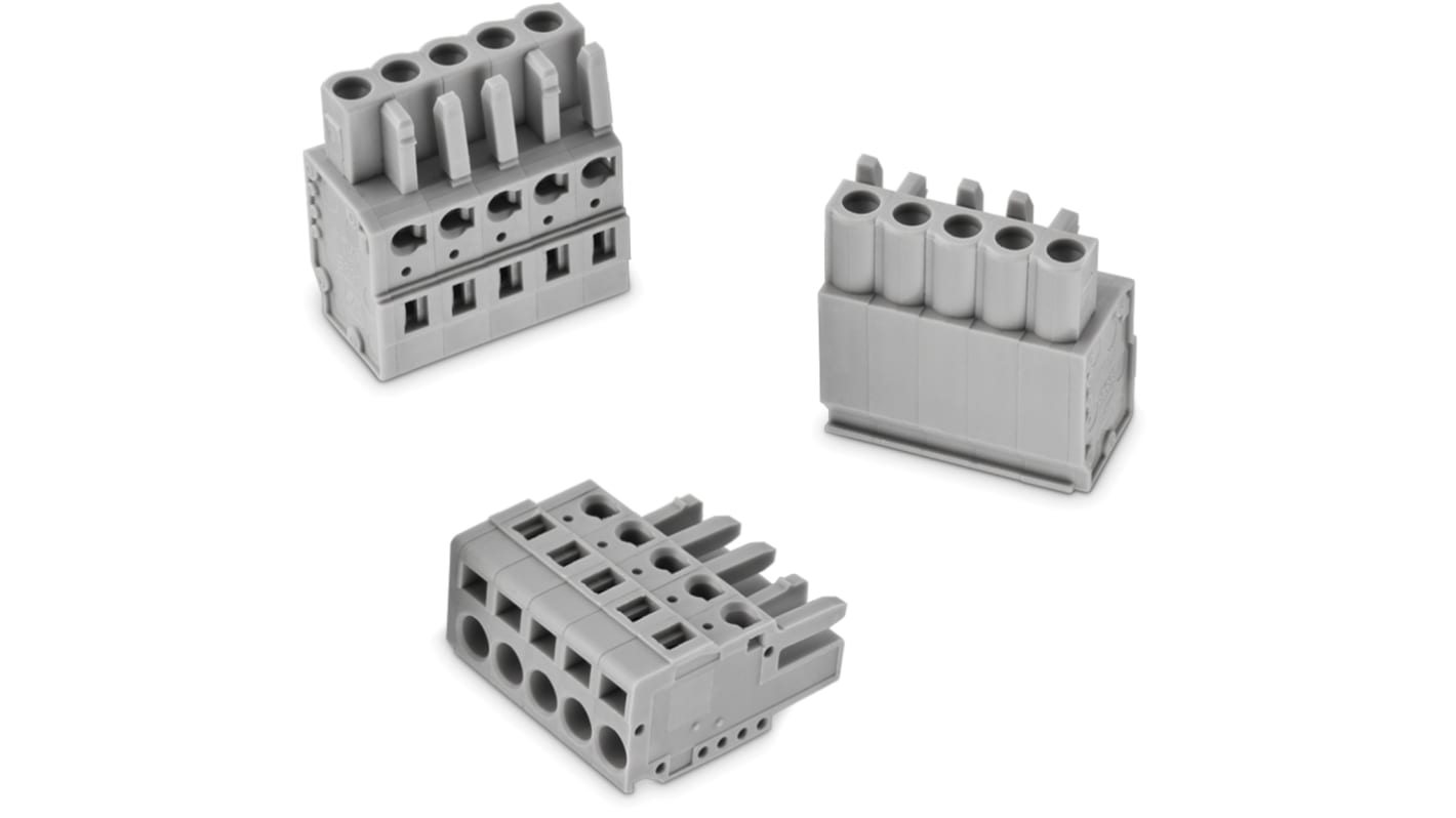 Wurth Elektronik, 5mm Pitch, 369B, 2 Way, Horizontal, Pluggable Terminal Block, Plug, Cable Mount, 691369700002B