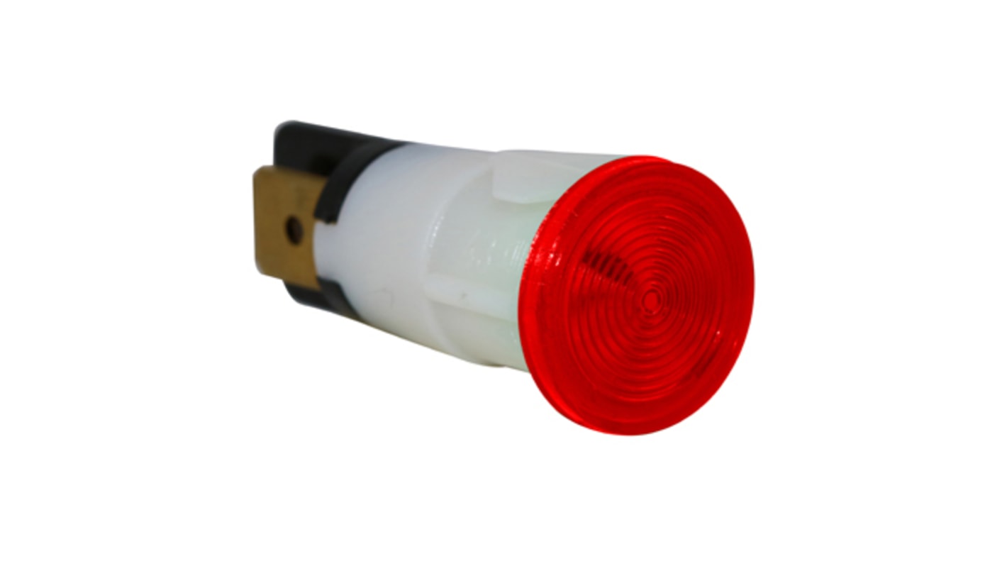 Molveno SX43 Series Red Neon Panel Mount Indicator, 250V, 13mm Mounting Hole Size