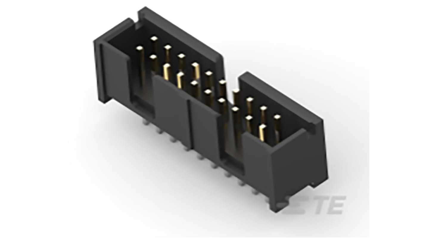 TE Connectivity AMP-LATCH Leiterplatten-Stiftleiste Gerade, 20-polig / 2-reihig, Raster 2.54mm, Platine-Platine,