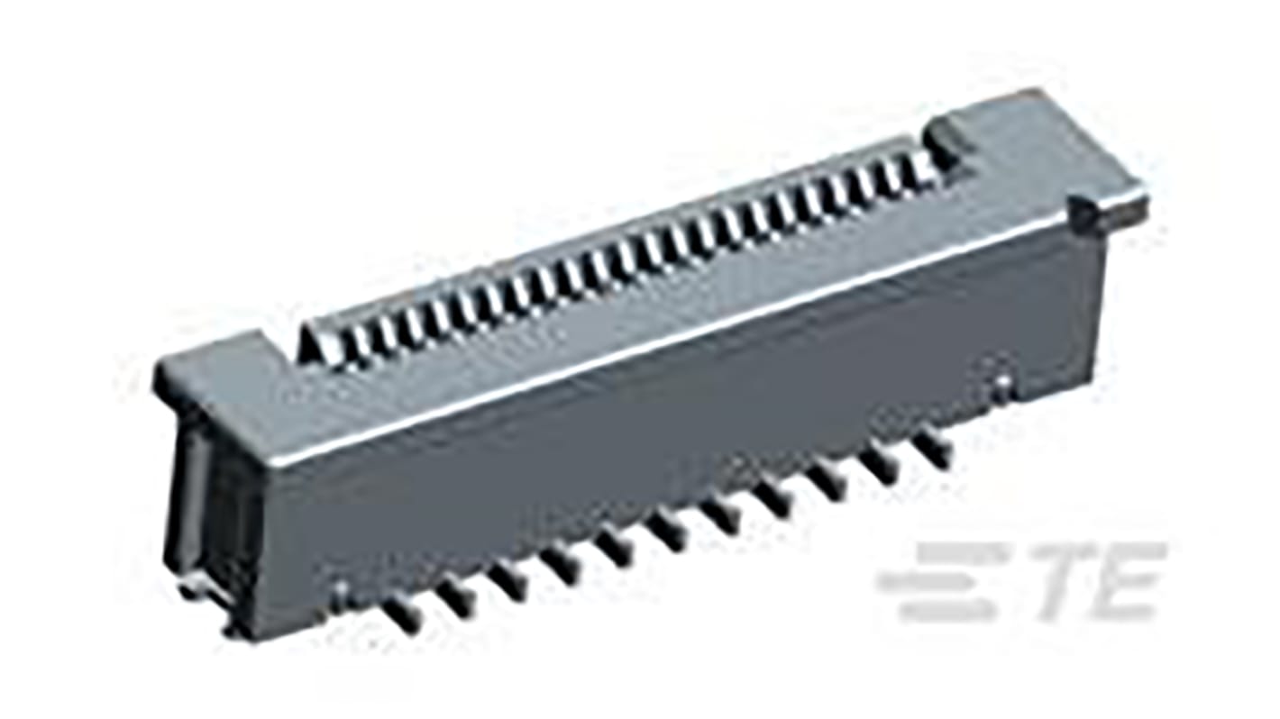 TE Connectivity FPC连接器, 母座, 40p, 0.5mm间距, 单排, SMT安装, 垂直, 5A, 50 V 交流