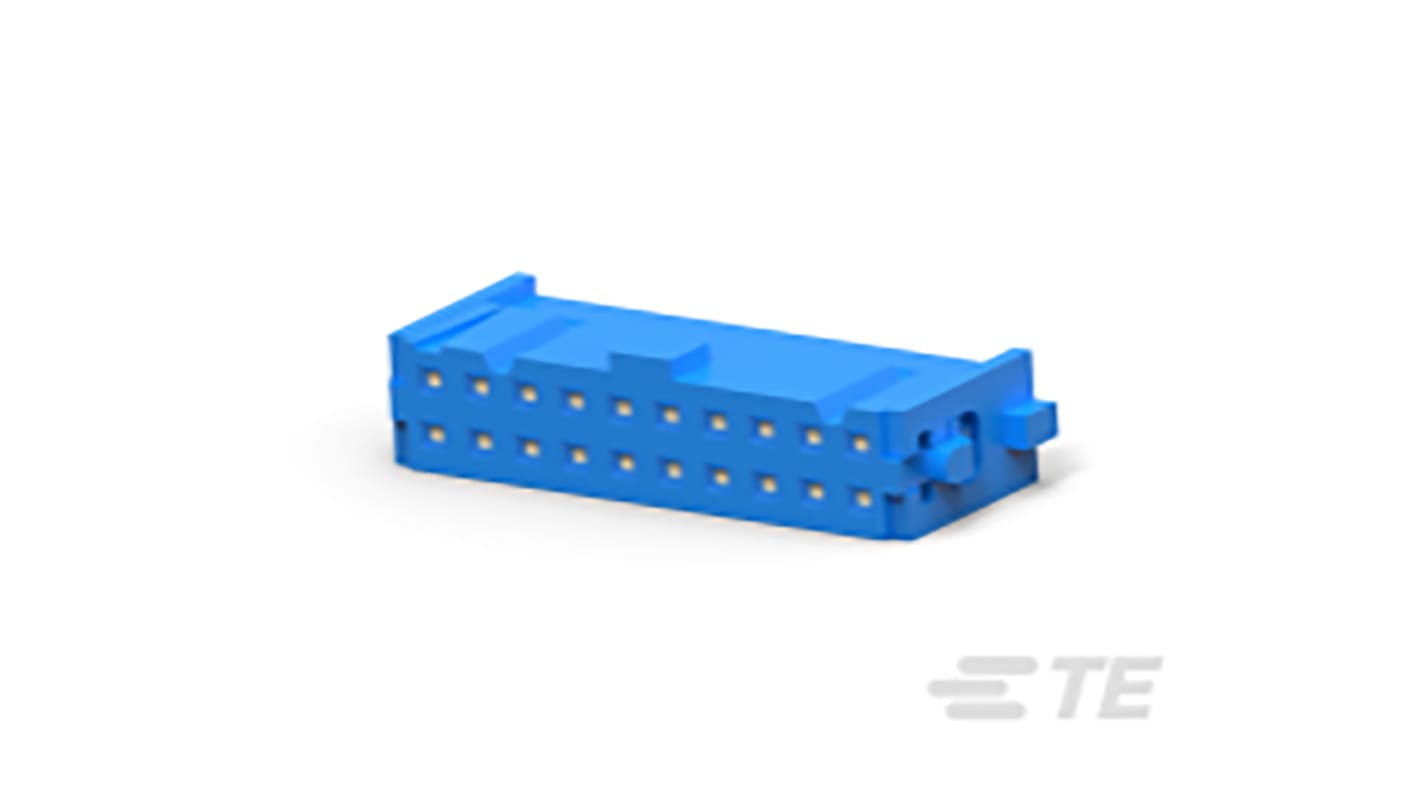 TE Connectivity IDC连接器, 母座, 20p, 2.54mm间距, 2排, 电缆安装, IDC端接