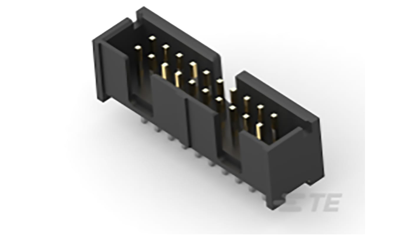 Conector macho para PCB TE Connectivity serie AMP-LATCH de 20 vías, 2 filas, paso 2.54mm, para soldar, Montaje en PCB