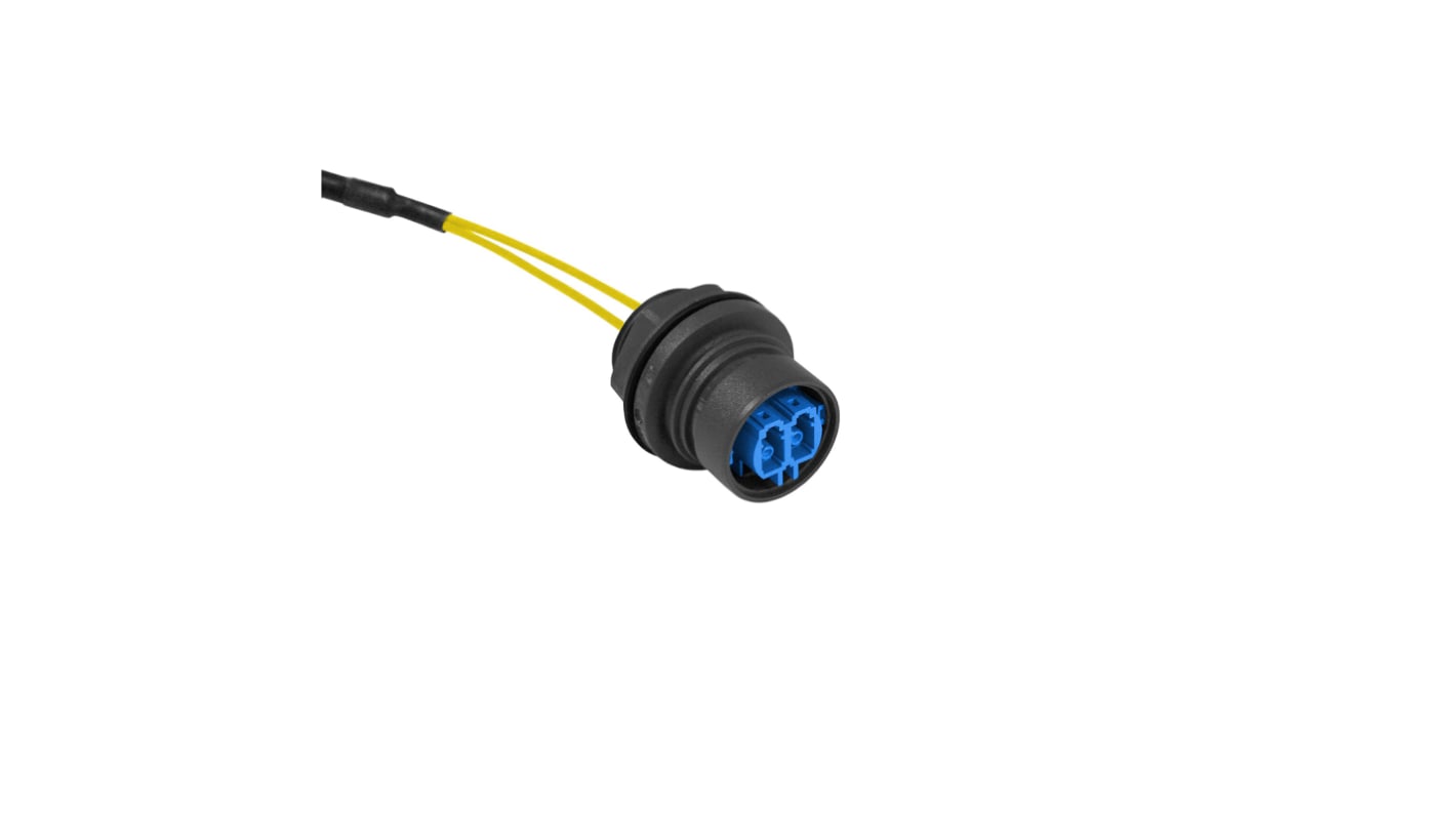 Bulgin LC to LC Duplex Single Mode OS1 Fibre Optic Cable, 125μm, Yellow, 5m