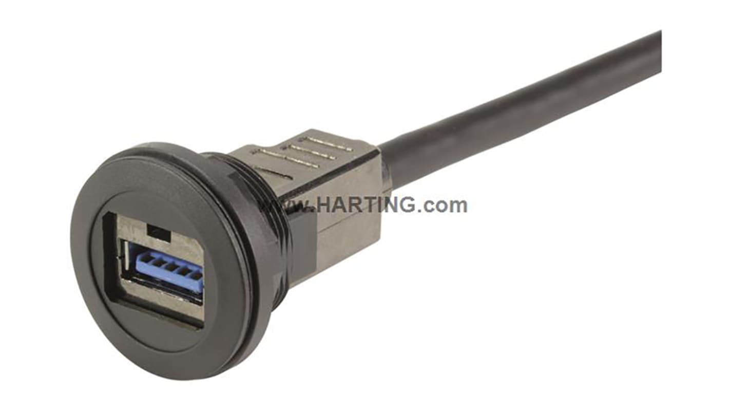 HARTING USB 3.0, Male USB A to Female USB A, 500mm