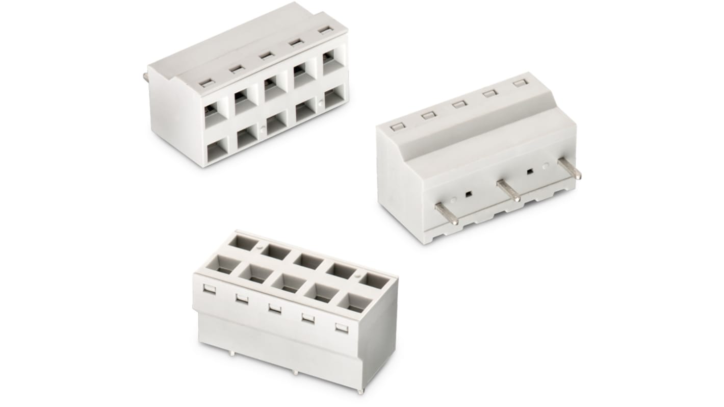 Wurth Elektronik 4166 Series PCB Terminal Block, 5-Contact, 10.16mm Pitch, Through Hole Mount, 1-Row, Solder Termination