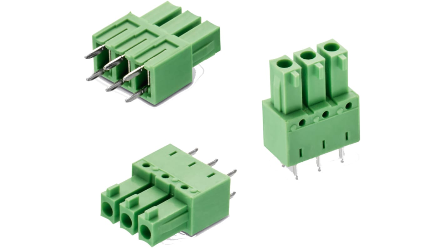 Wurth Elektronik, 3.81mm Pitch, 3073, 7 Way, Vertical, Pluggable Terminal Block, Inverted Header, Through Hole, Solder
