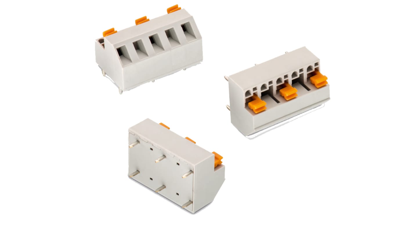 Wurth Elektronik 4156 Series PCB Terminal Block, 3-Contact, 10.16mm Pitch, Through Hole Mount, 1-Row, Solder Termination