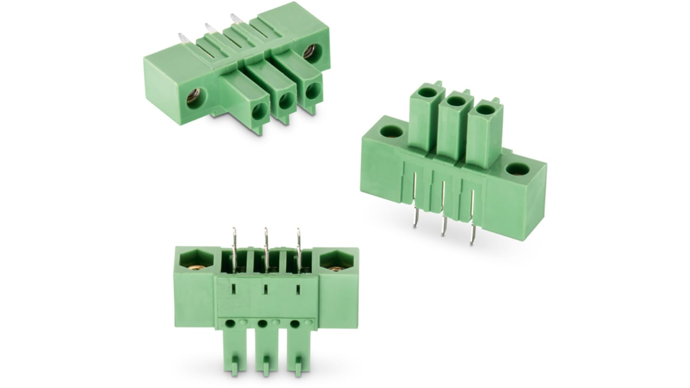 Wurth Elektronik, 3.81mm Pitch, 3083, 6 Way, Vertical, Pluggable Terminal Block, Inverted Header, Through Hole, Solder