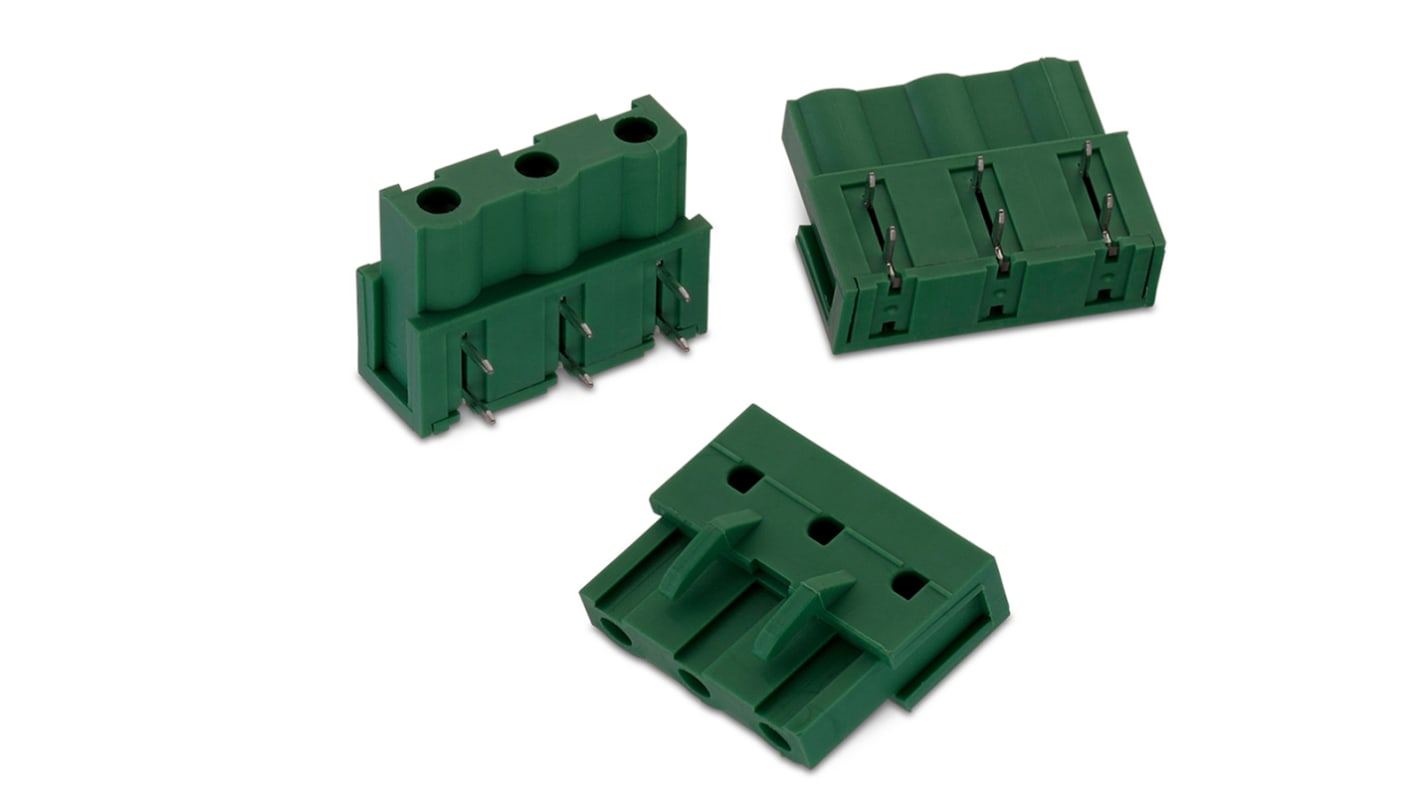 Wurth Elektronik, 7.62mm Pitch, 3094, 3 Way, Horizontal, Pluggable Terminal Block, Inverted Header, Through Hole,
