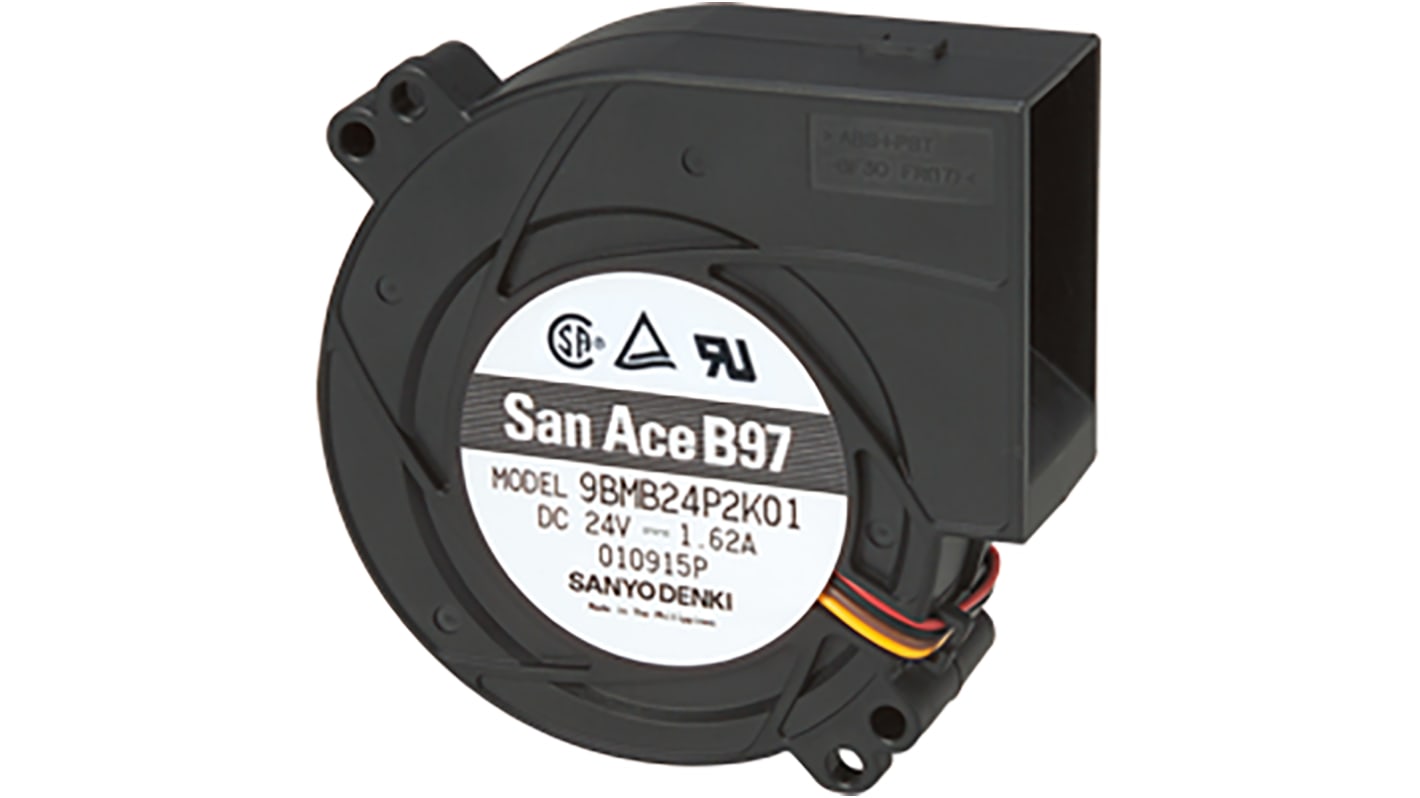 Sanyo Denki San Ace B97 Series Blower, 24 V dc, 39.2cfm, DC Operation, 97 x 97 x 33mm