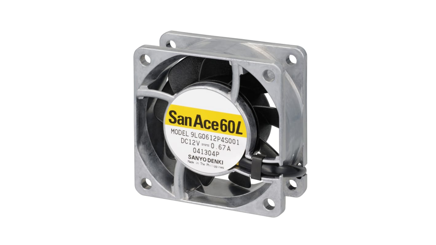 山洋電気 軸流ファン 電源電圧：24 V dc, DC, 60 x 60 x 25mm, 9LG0624P4J001