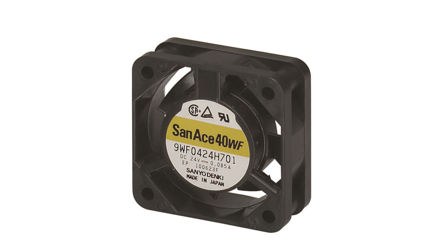 Sanyo Denki 9WF DC-Axiallüfter, Kugellager, 24 V dc / 2.64W, 40 x 40 x 20mm, 9.2cfm