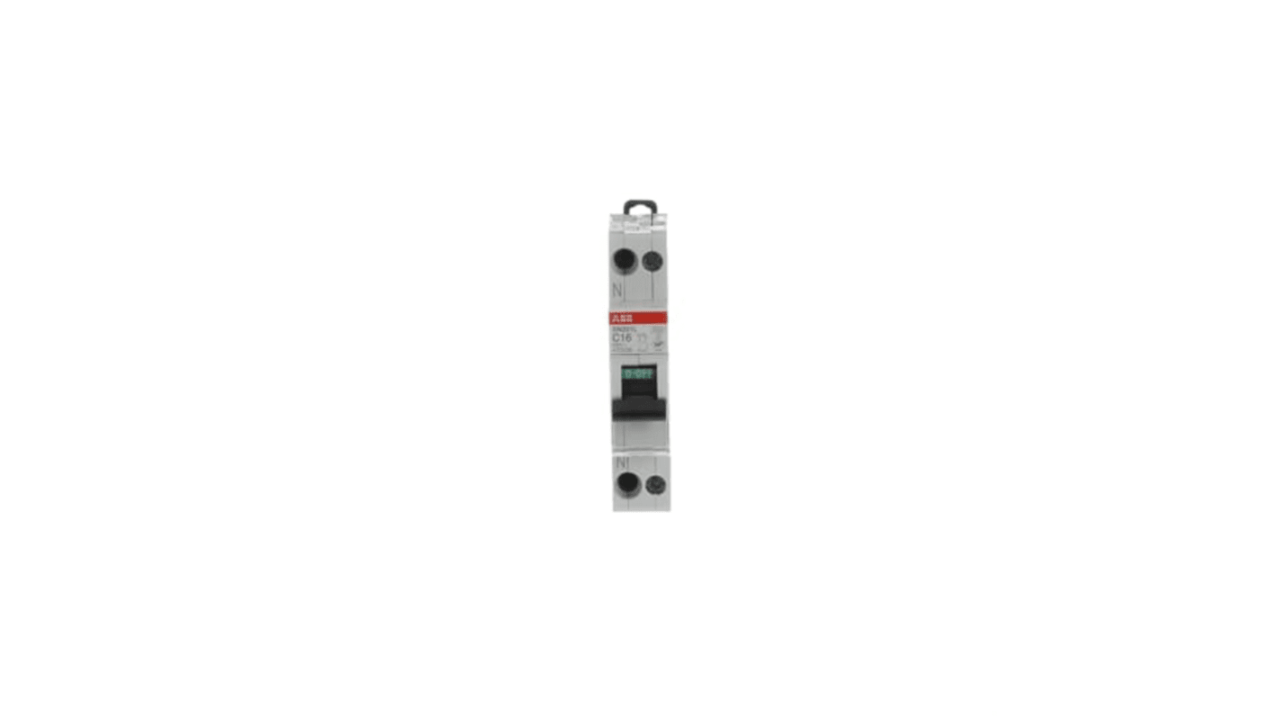 Interruptor automático 1P+N, 16A, Curva Tipo C, Poder de corte 4,5 kA SN201 L C16-L, Montaje en Carril DIN