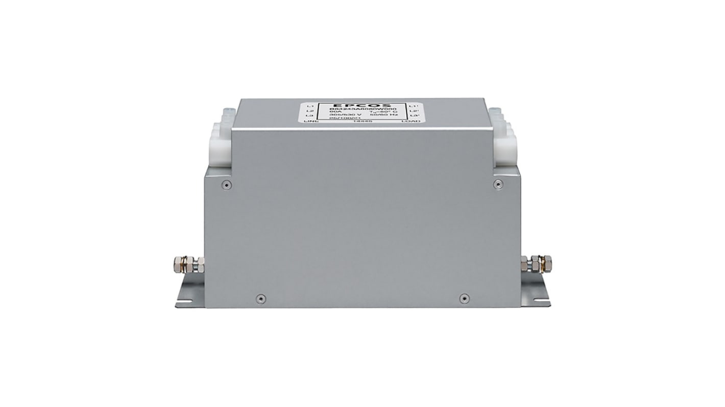 EPCOS, B84243A 12A 305/530 V ac 50/60Hz EMC Filter, Terminal Block 3 Phase