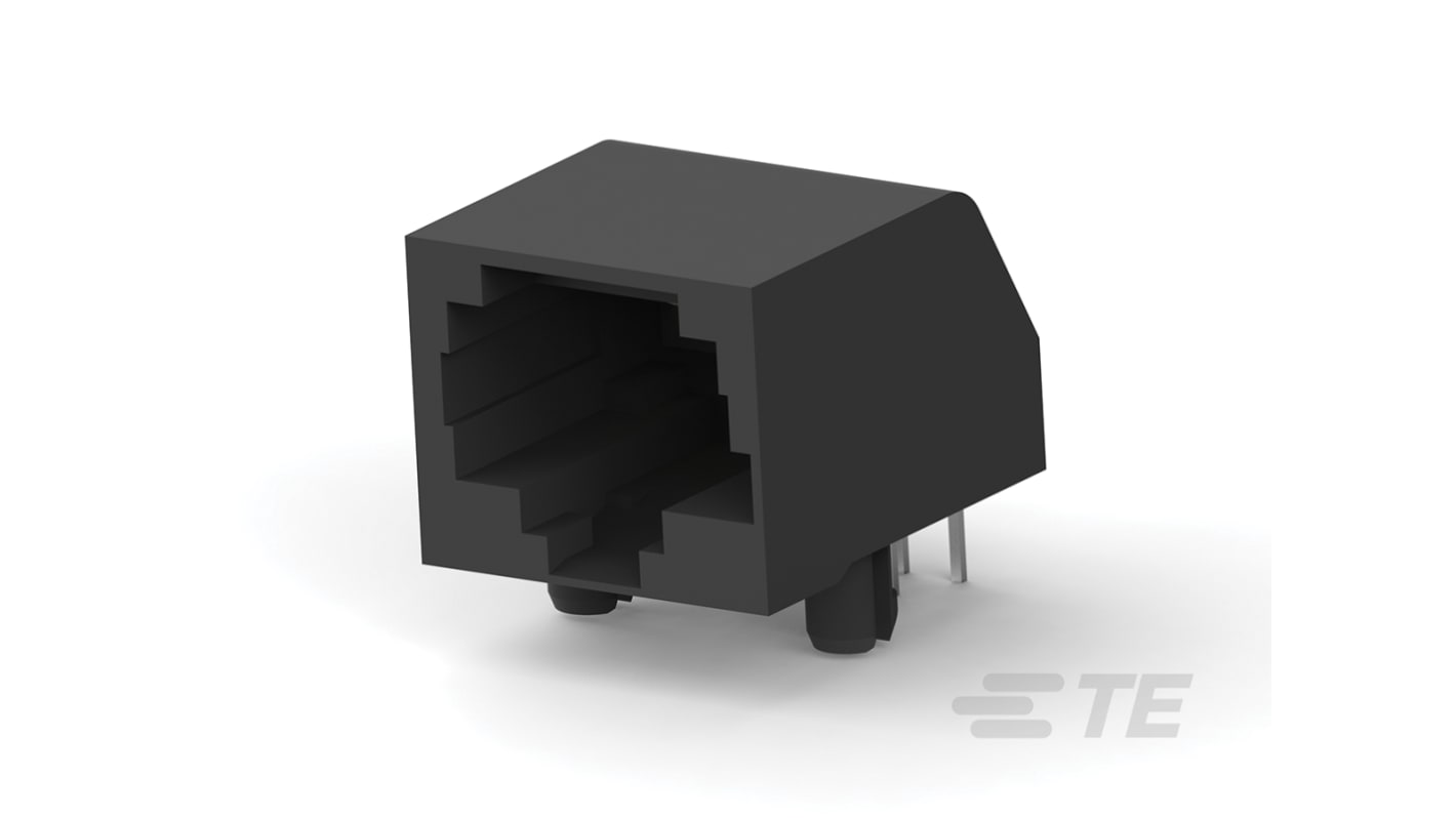 TE Connectivity Alcoswitch ADP Series Female RJ45 Connector, Through Hole, Cat3 Right Angle 1 x 1 Port 8 -Way