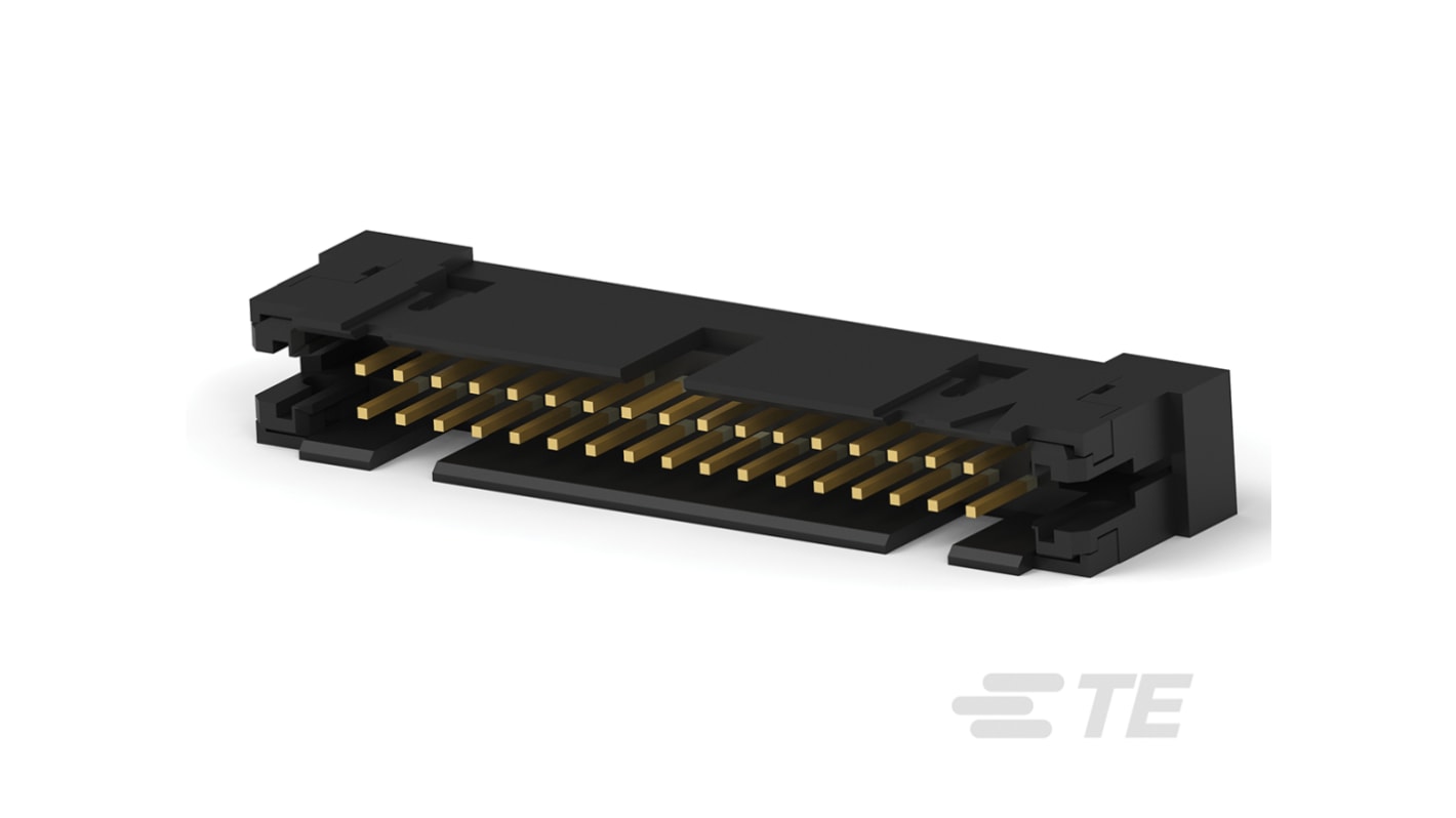 TE Connectivity AMP-LATCH Series Straight Through Hole PCB Header, 34 Contact(s), 2.54mm Pitch, 2 Row(s), Shrouded