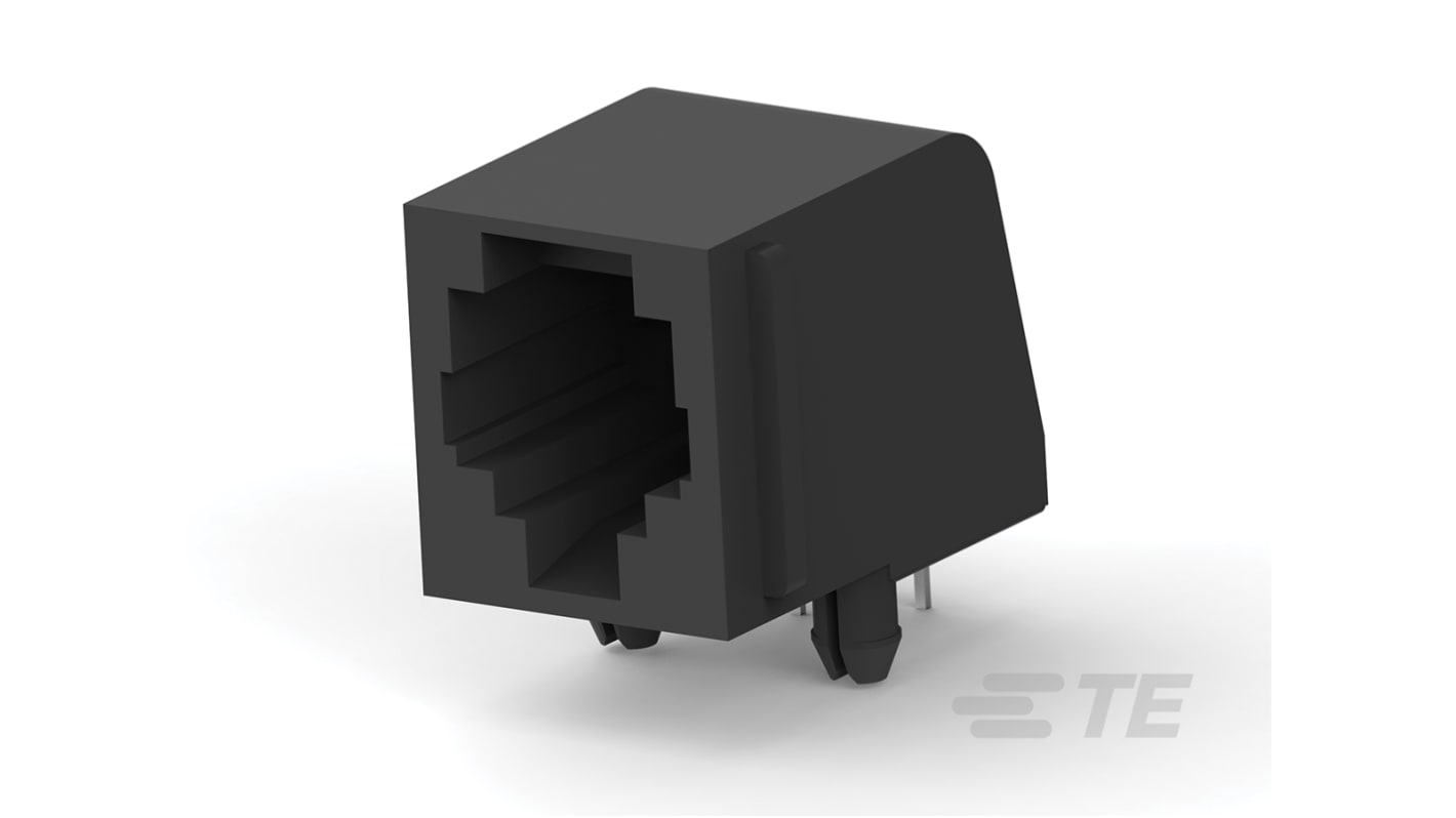 TE Connectivity 5520250 Series Male RJ22 Connector Right Angle 6 -Way