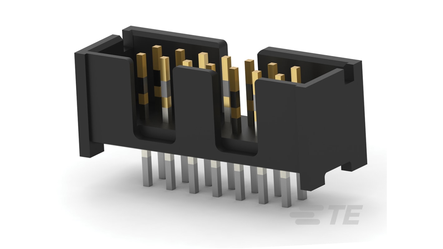 TE Connectivity AMP-LATCH Leiterplatten-Stiftleiste Gerade, 14-polig / 2-reihig, Raster 2.54mm, Platine-Platine,