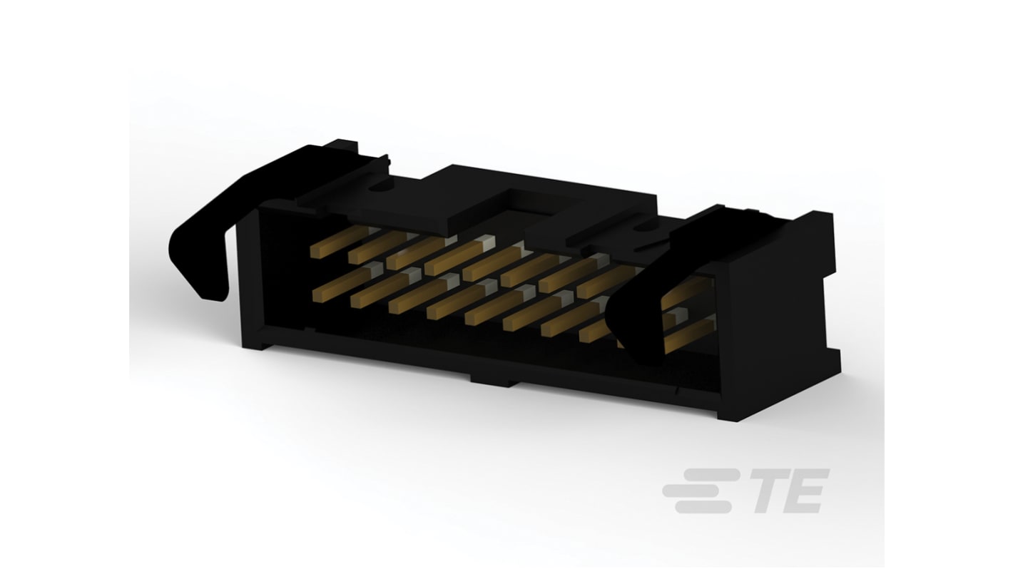 TE Connectivity AMP-LATCH Leiterplatten-Stiftleiste Gerade, 20-polig / 2-reihig, Raster 2.54mm, Kabel-Platine,