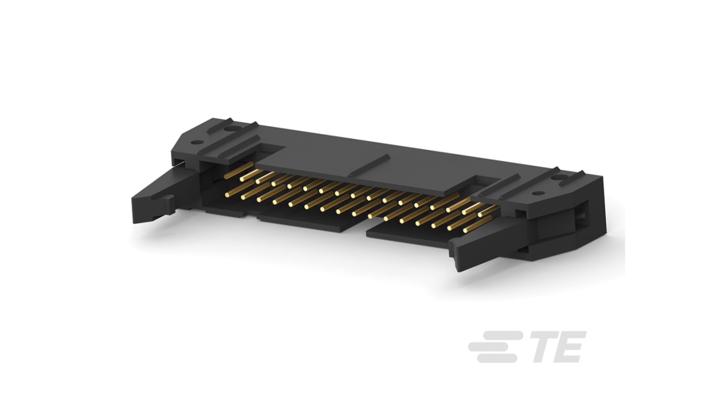 TE Connectivity AMP-LATCH Series Straight Through Hole PCB Header, 34 Contact(s), 2.54mm Pitch, 2 Row(s), Shrouded