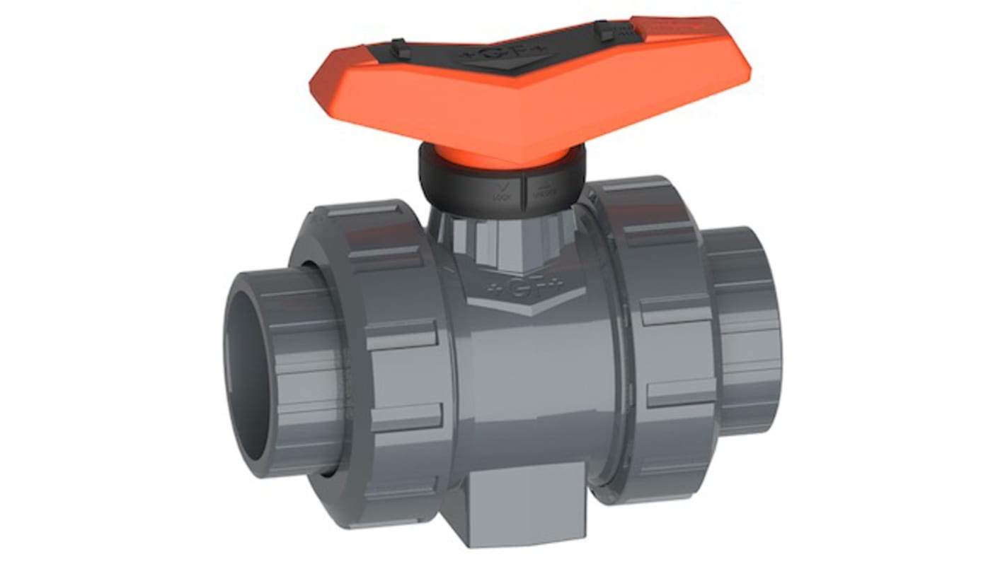 Georg Fischer PVC-U 2 Way, Ball Valve, 1/2in, 16bar Operating Pressure