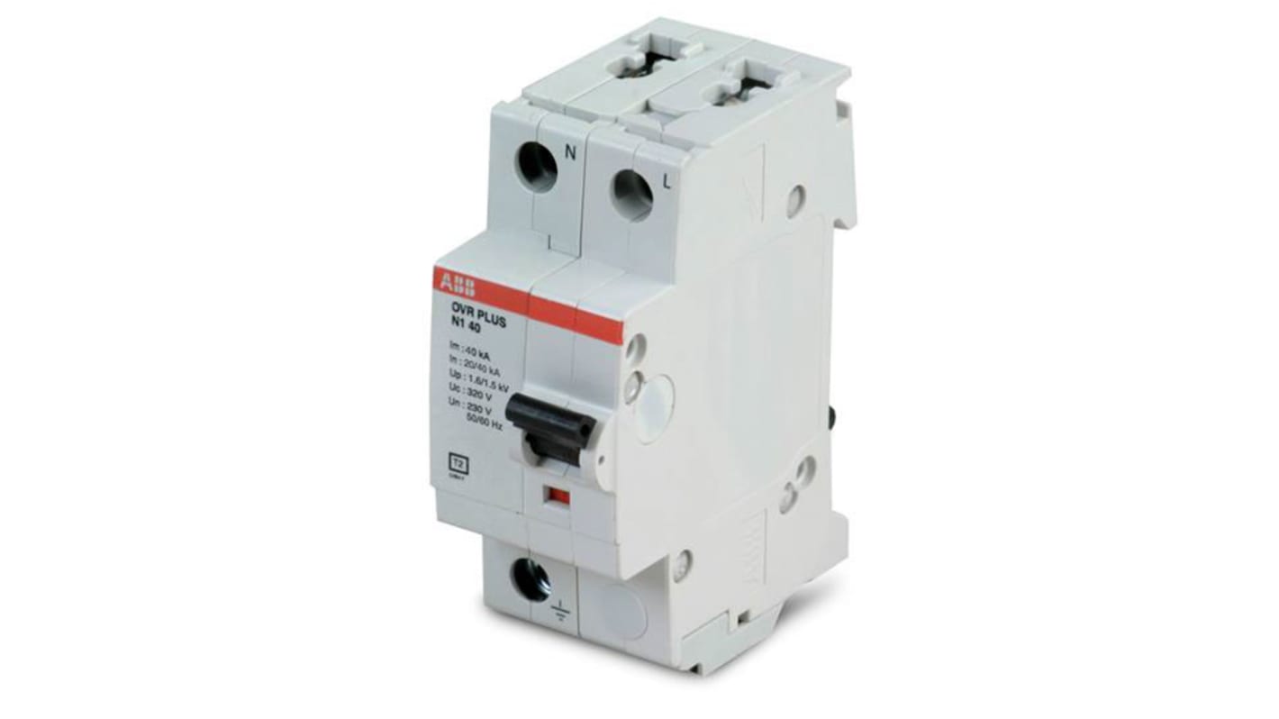 ABB 1 Phase Surge Protector, 15kA, DIN Rail Mount