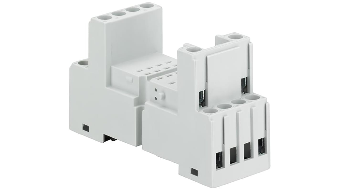 ABB CR-M4SS 8 Pin 250V Relay Socket, for use with 2 or 4 c/o (SPDT) Contacts CR-M Relays