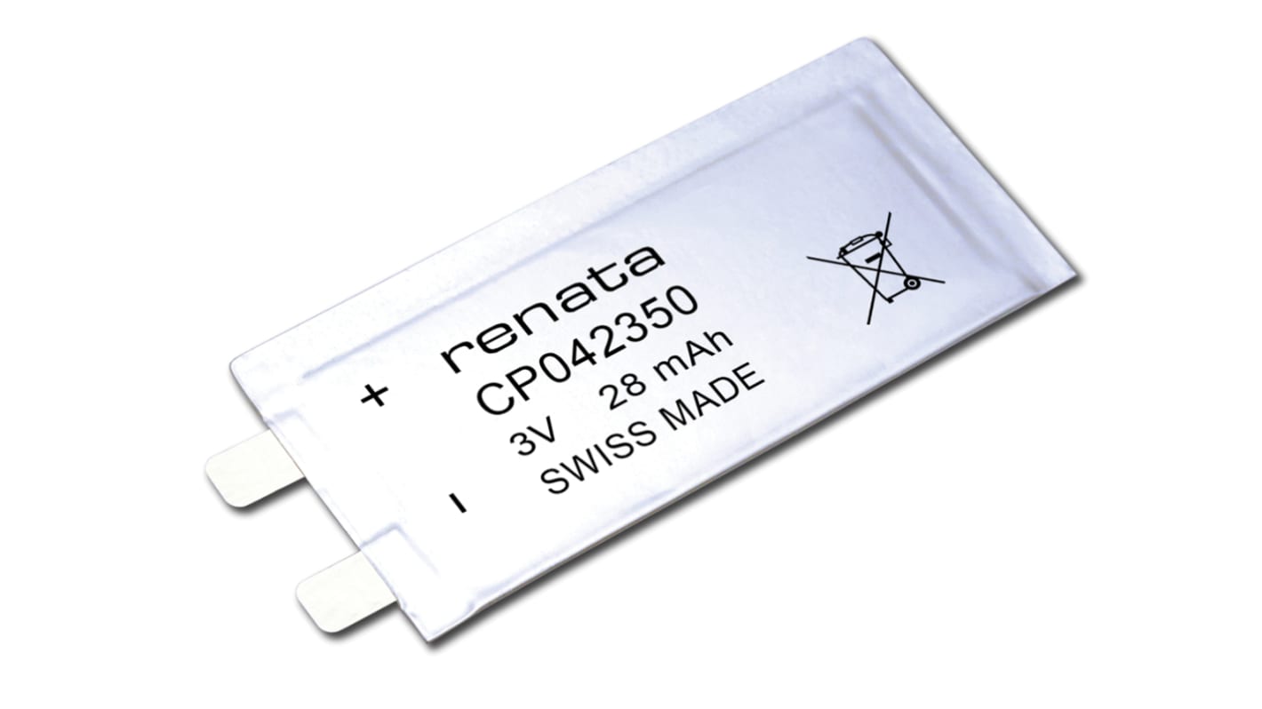 Renata 26650 Batterie, 3V / 28mAh Lithium-Ion 0.42 x 50.1 x 23.1mm