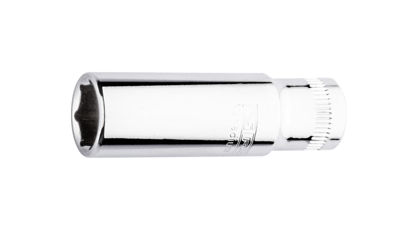 RS PRO 12mm公制六角长套筒, 1/4 in驱动头, 50 mm总长, 铬钒钢制